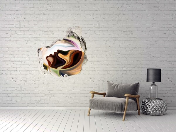Finto buco nel muro 3D Un volto dai colori della terra