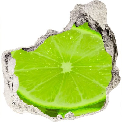 Adesivo effetto buco nel muro Lime succoso nel cemento