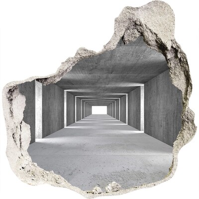 Adesivo effetto buco nel muro Corridoio vuoto in cemento