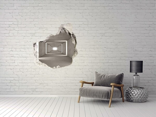 Trompe l'oeil buco nel muro Corridoio vuoto in cemento