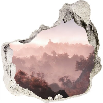 Adesivo effetto buco nel muro Paesaggio montano al mattino