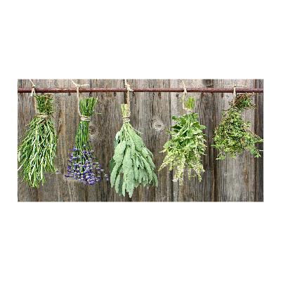 Quadro vetro acrilico Erbe aromatiche su un filo