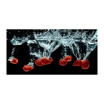 Quadro vetro acrilico Fragole sott'acqua