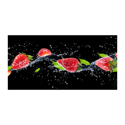 Quadro vetro acrilico Fragole e acqua