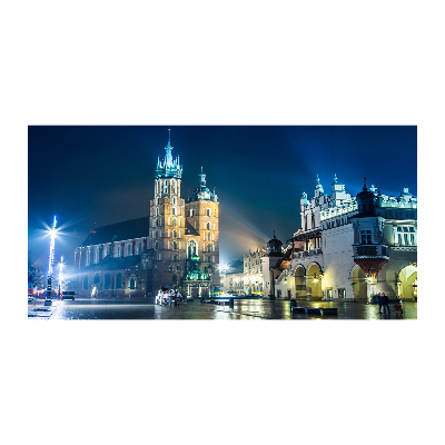Quadro su vetro acrilico Cracovia di notte