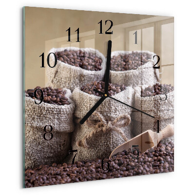Orologio quadrato chicchi di caffè