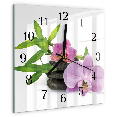 Orologio quadrato Orchidea