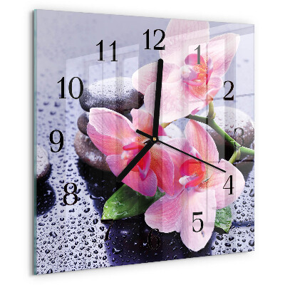 Orologio quadrato Orchidea