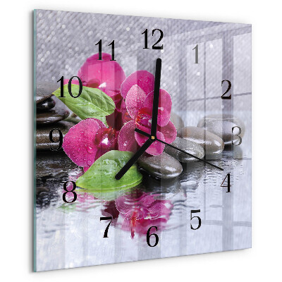 Orologio quadrato Orchidea