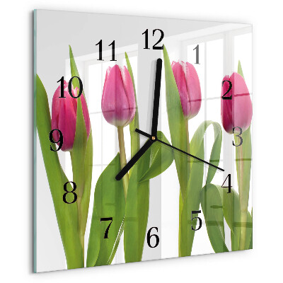Orologio quadrato Tulipani