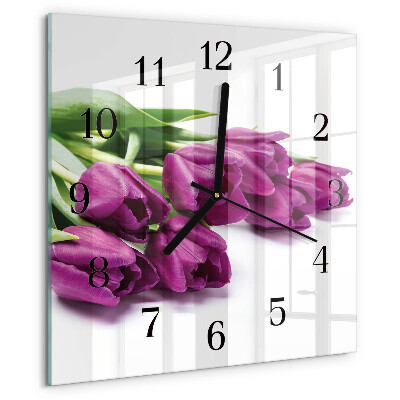 Orologio quadrato Tulipani