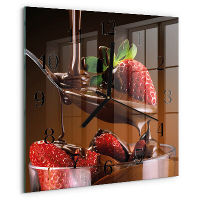 Orologio quadrato Fragole al cioccolato