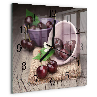 Orologio quadrato Ciliegie di Borgogna