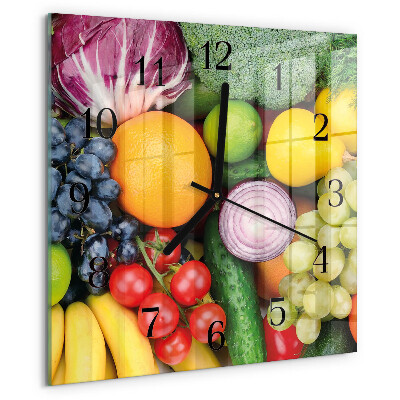 Orologio quadrato Frutta e verdura