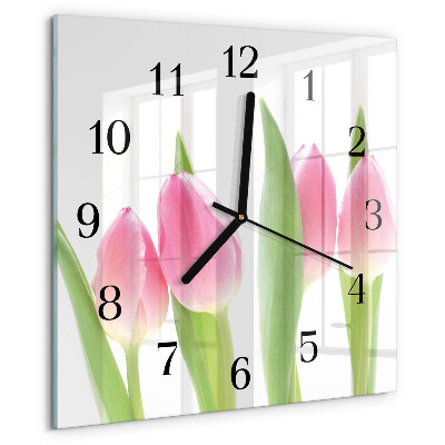 Orologio quadrato Tulipani