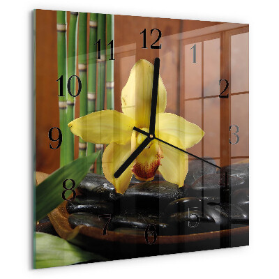 Orologio quadrato Orchidea di bambù