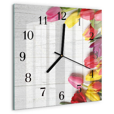 Orologio quadrato Tulipani