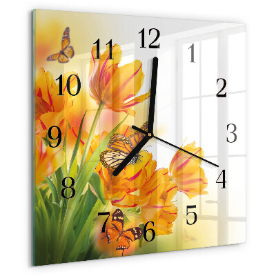 Orologio quadrato Tulipani