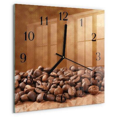Orologio quadrato chicchi di caffè