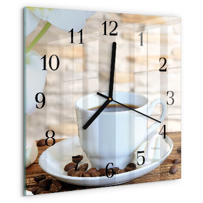 Orologio quadrato Caffè