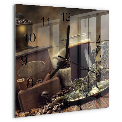 Orologio quadrato Caffè