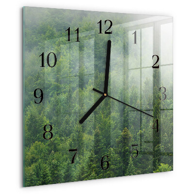 Orologio quadrato Foresta nebbiosa