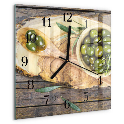 Orologio quadrato Legno d'ulivo