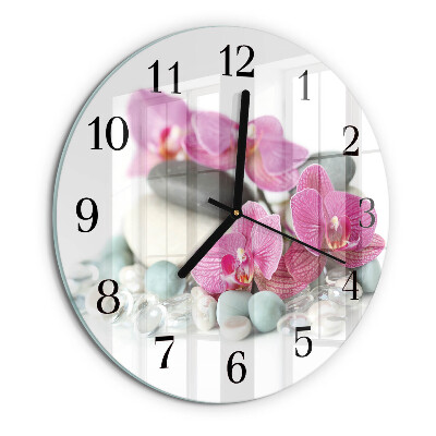 Orologio rotondo Orchidee