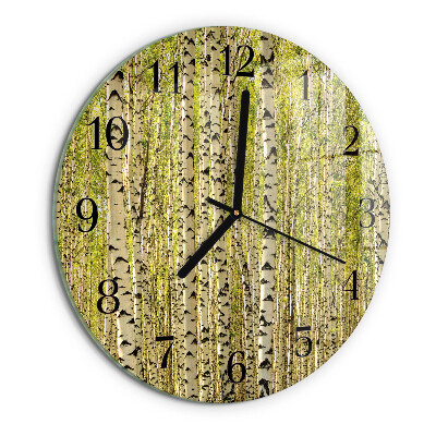 Orologio rotondo Foresta di betulle