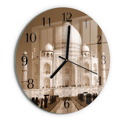 Orologio rotondo Taj Mahal Seppia