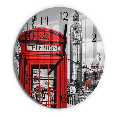 Orologio rotondo Cabina telefonica rossa